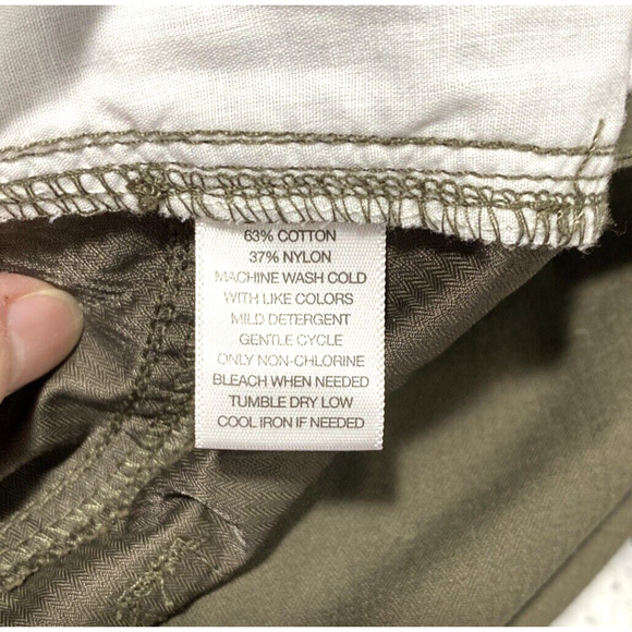 Eastern Mountain Sports Pants khaki green parachute canvas ruched tie ankles 10 - Picture 10 of 12